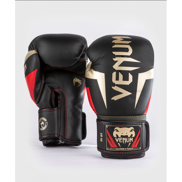 Боксови Ръкавици - Venum Elite Boxing Gloves - Black/Gold/Red​